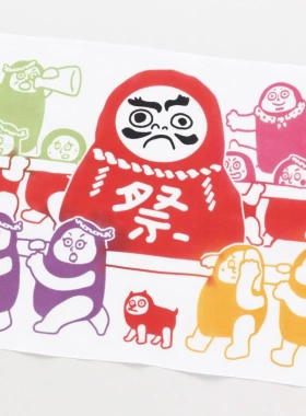 BLS本岸现货日本进口达摩节日庆祝注染工艺墙画布画家居室内装饰