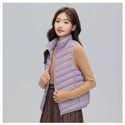 90绒女立领坎肩马甲轻薄羽绒服女平湖大码薄款轻便冬外套背心
