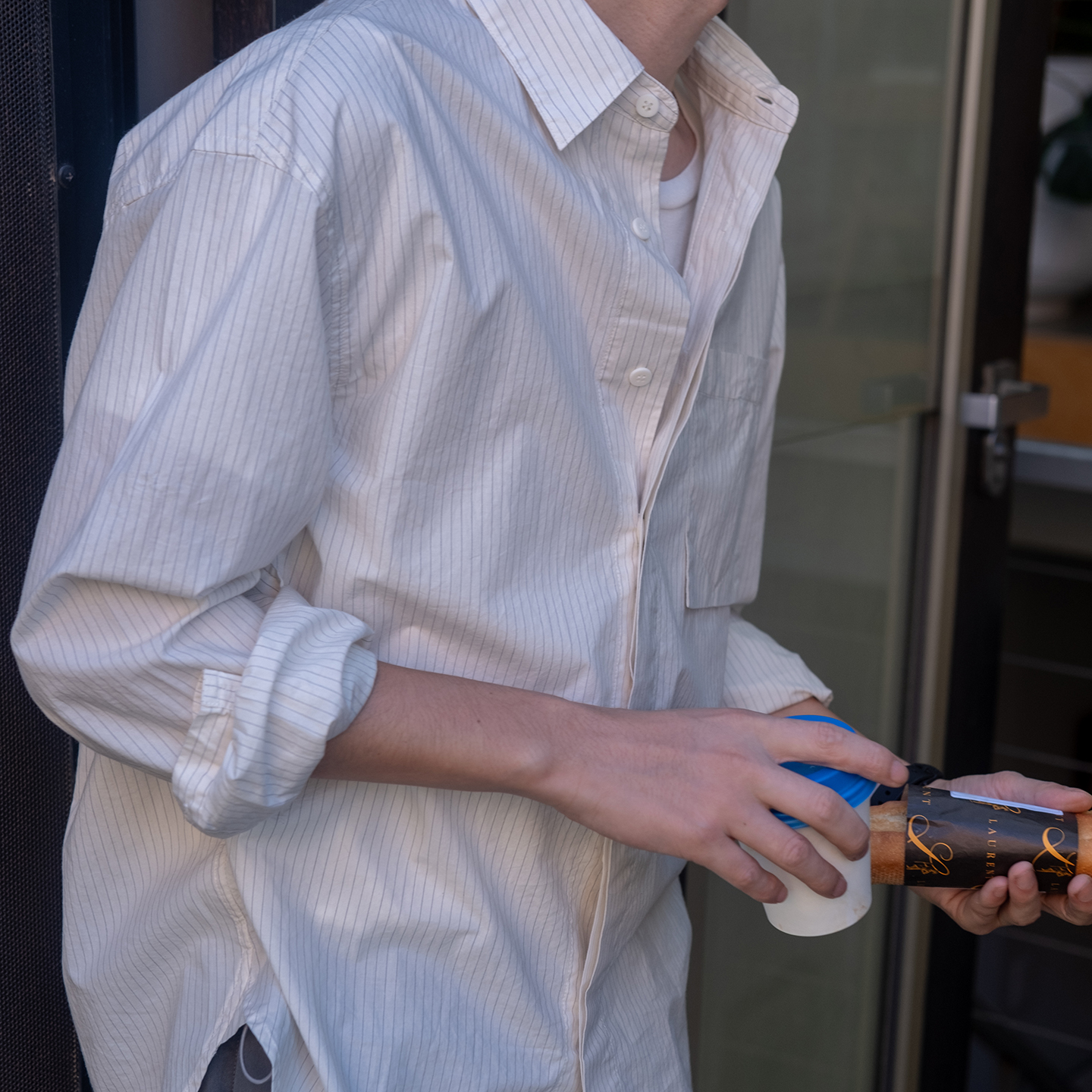 几立格子和条纹长袖衬衫