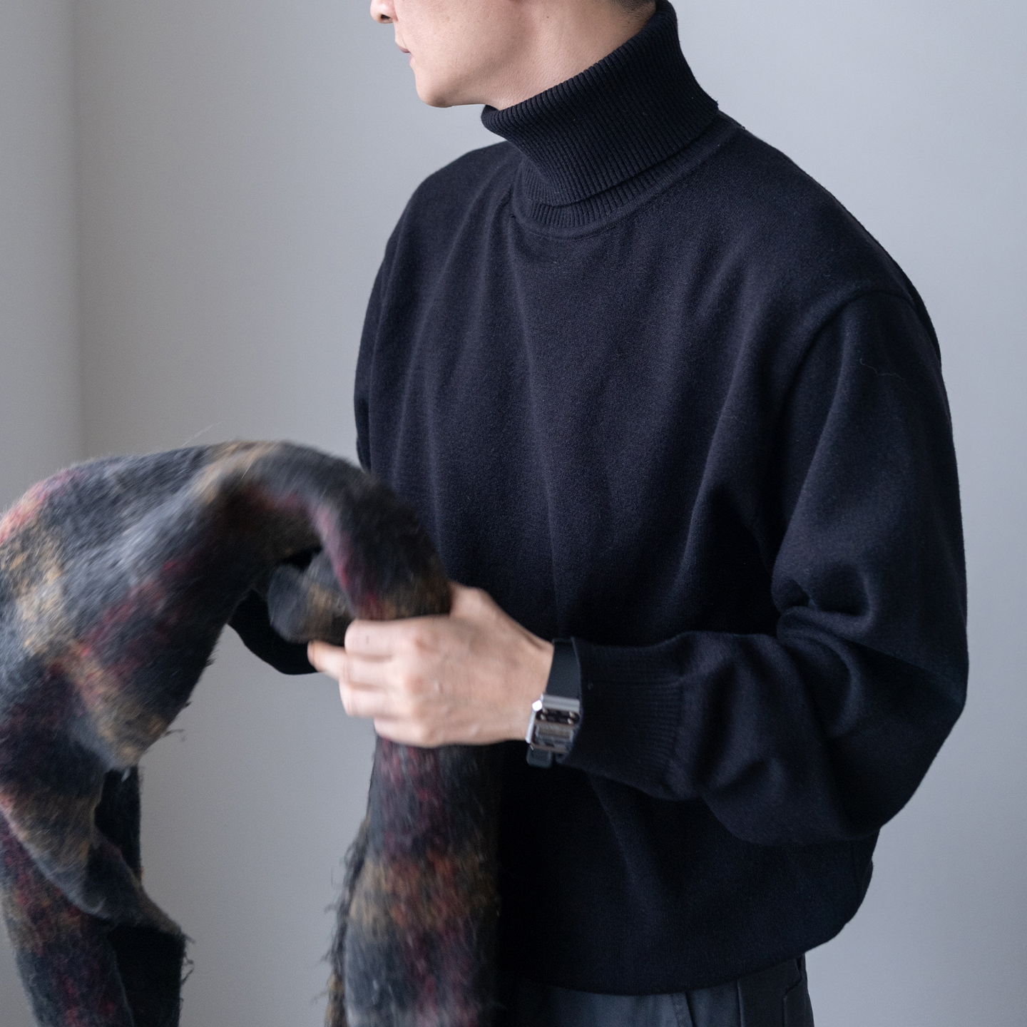 几立秋冬羊毛混纺高领毛衣