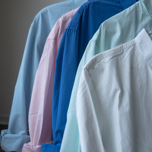 几立方领长袖休闲多色衬衫