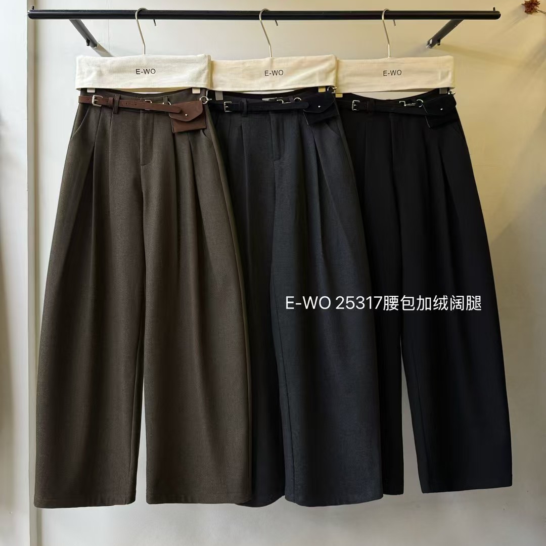 腰包窄版阔腿裤女2025冬季
