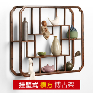 中式壁挂墙上多宝阁博古架实木