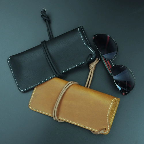 Кожаные солнцезащитные очки ручной работы, сумка для хранения