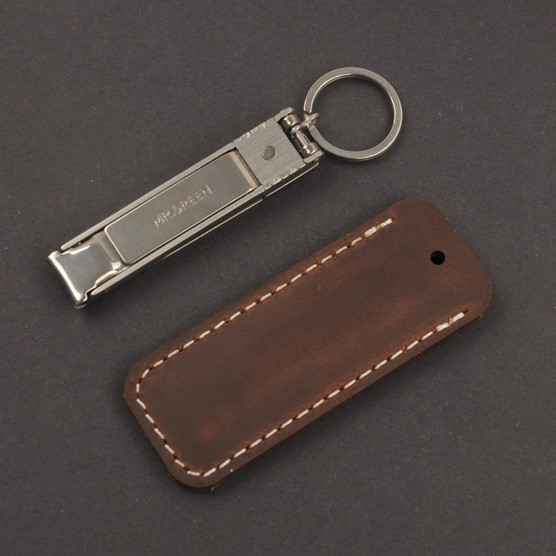 手缝指甲刀牛皮套折叠