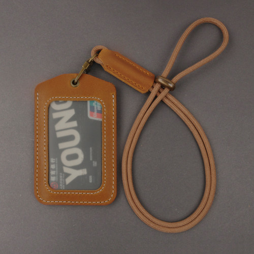 手工伞绳胸牌牛皮门禁卡