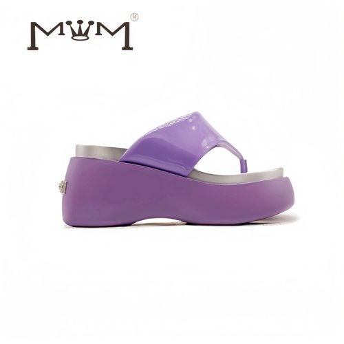 王晓晓法式羊皮防滑厚底人字拖潮