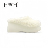 踏雪之旅 8cm羊羔毛厚底包头拖 原创设计2025秋冬一脚蹬防滑轻便