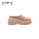 美拉德穿搭 8cm牛反绒厚底包头拖 原创设计2025秋冬秀气质感防滑