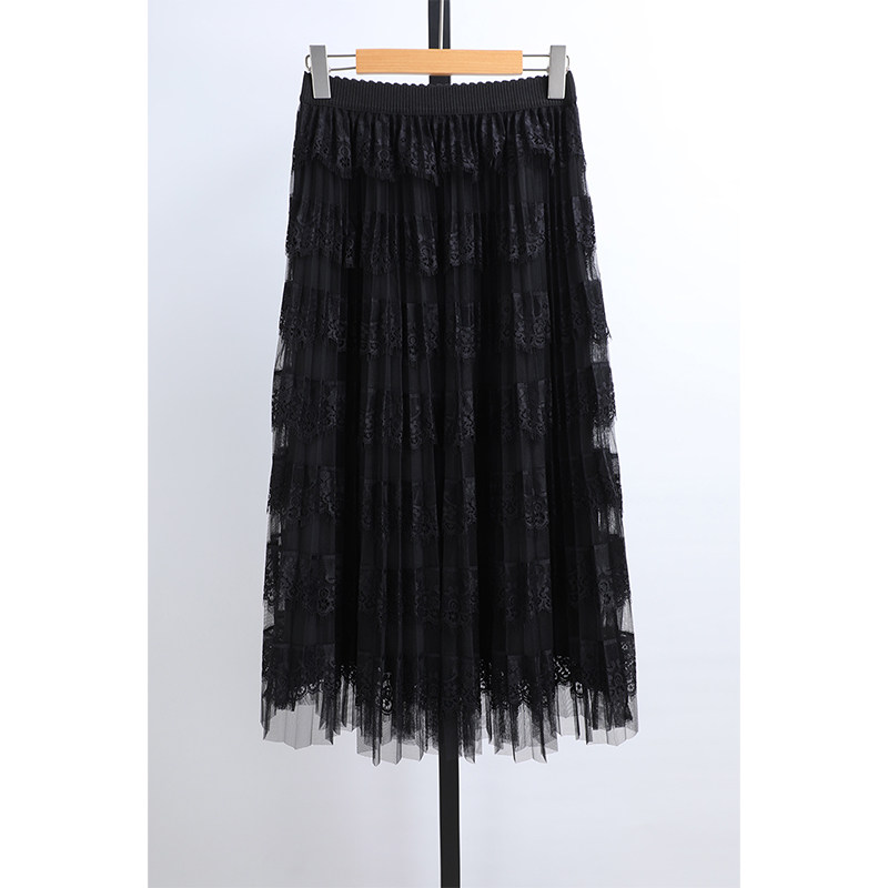 沈姐原单26春夏国内品牌女装显瘦百搭松紧腰A版蕾丝百褶半身裙子,女装/女士精品,半身裙,淘宝优惠券,粉丝福利购,淘宝优惠卷