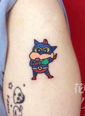 花臂少女TATTOO 249 ins超人小新卡通人物可爱原宿纹身贴 一张2个