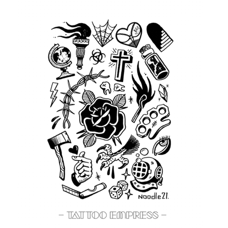 花臂少女TATTOO D28万圣节暗黑多图十字架闪电草本果汁纹身贴包邮