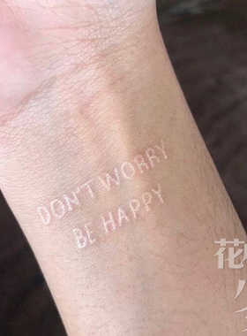 花臂少女2020新品新工艺白色字母手腕纹身贴DON'T WORRY BE HAPPY
