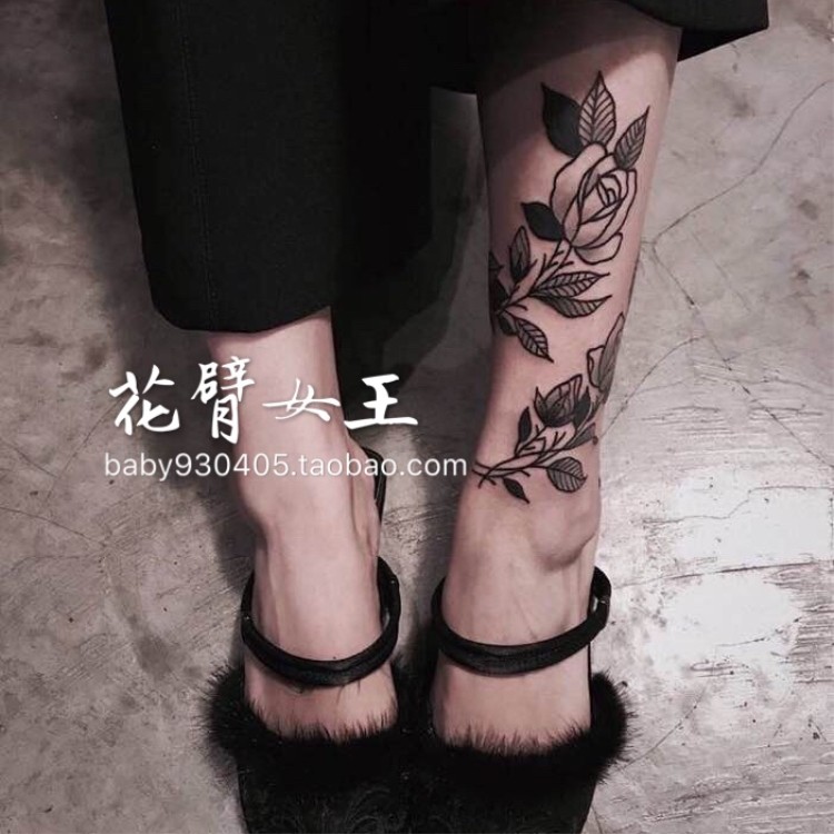 花臂少女tattoo d64性感复古花朵纹身贴  清鬼刺青樱桃作品封面为