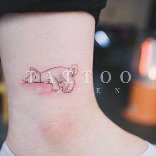 花臂少女TATTOO X269 可爱猫咪小清新纹身贴 一张10个