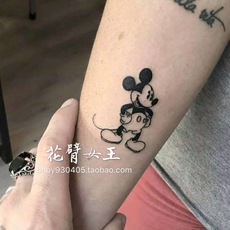 花臂少女tattoo x207老鼠手绘卡通形象暗黑社会人纹身贴