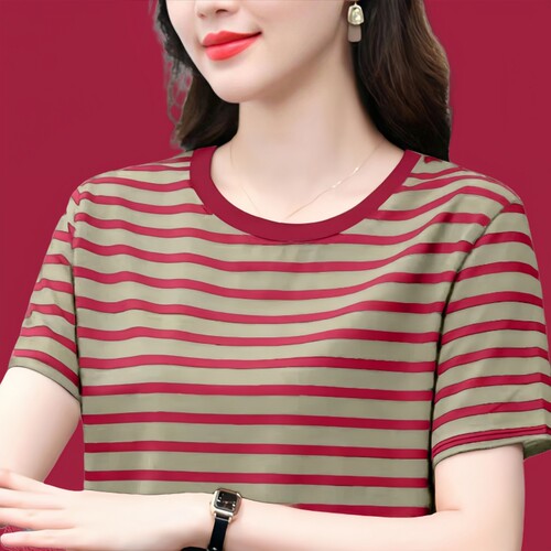 纯棉短袖T恤女遮肚显瘦