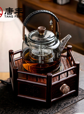 唐丰2026新款围炉煮茶创意竹编电陶炉煮茶器具玻璃烧水泡茶专用壶