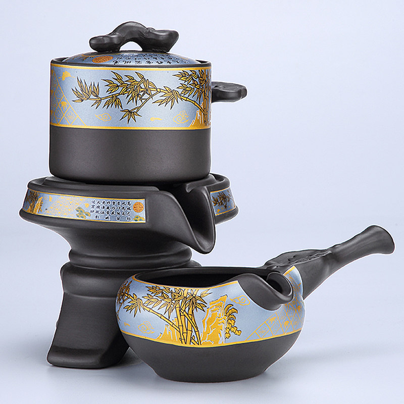 速发紫砂懒人泡茶神器旋转自套茶壶创意泡茶器配件功夫茶具动装家