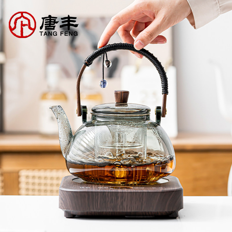 唐丰玻璃煮茶器电陶炉家用养生壶网红小型古法围炉煮茶壶喝茶一套