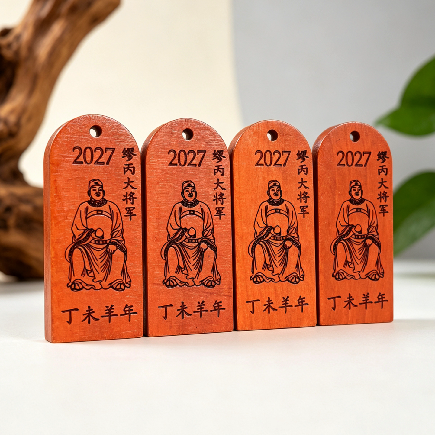 桃木雕刻佛像挂件DIY半成品图片