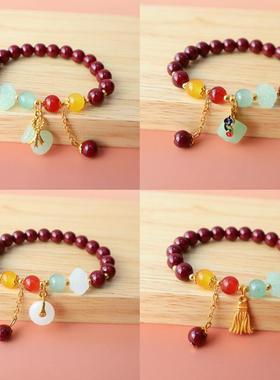 女士琉璃五镶嵌民族风手链