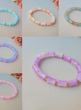 男女通用玻璃无镶嵌竹节手串