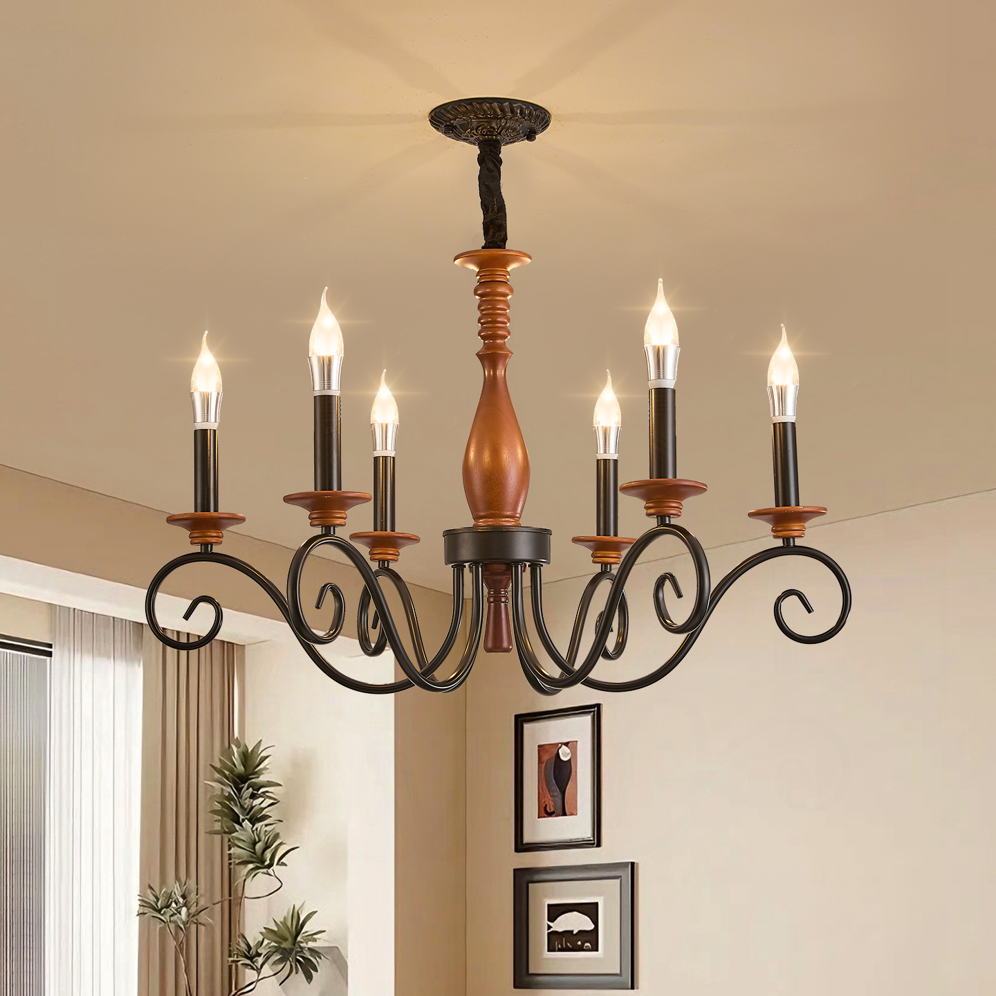 美式复古客厅灯蜡烛中古法式