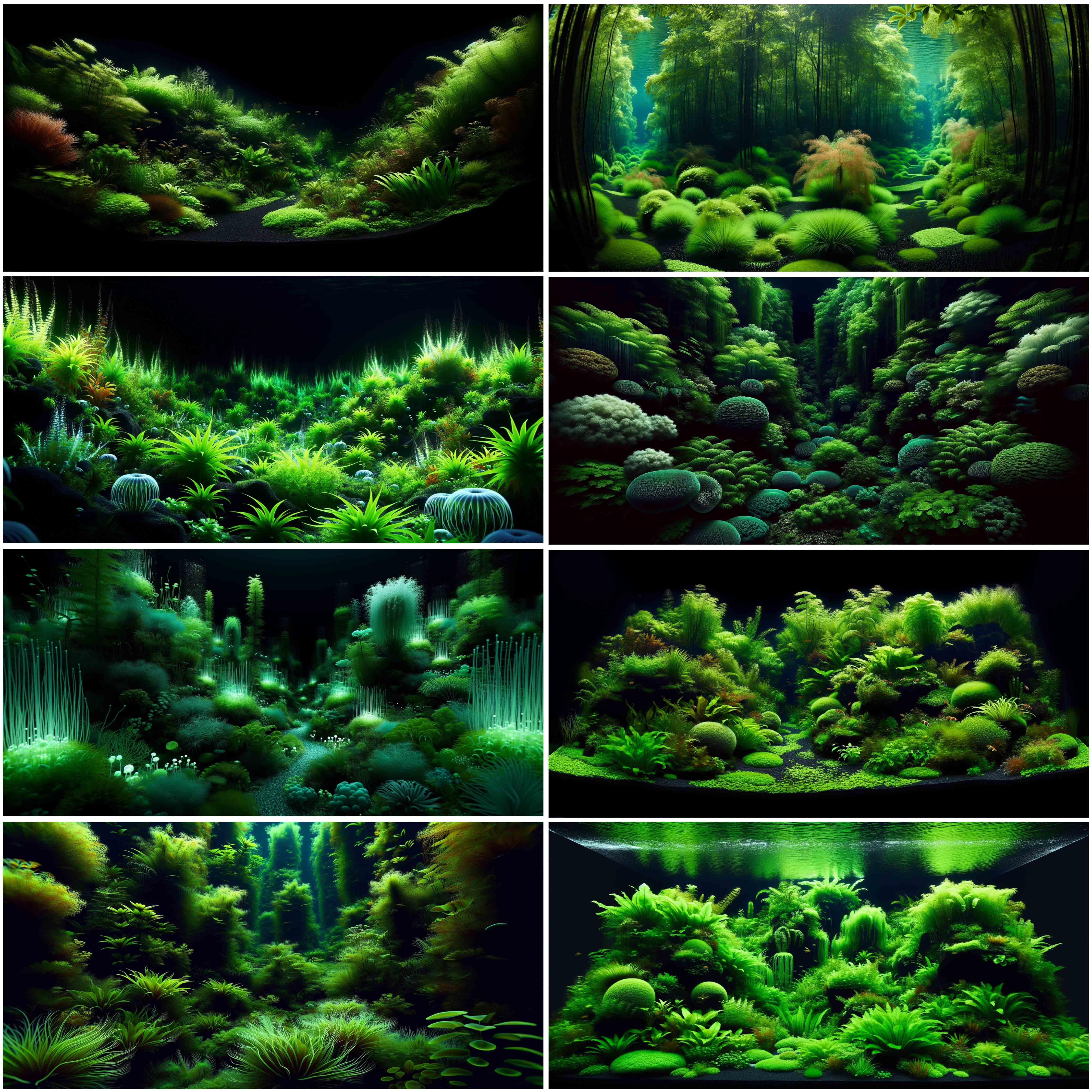 新款水草系列鱼缸背景贴纸装饰贴