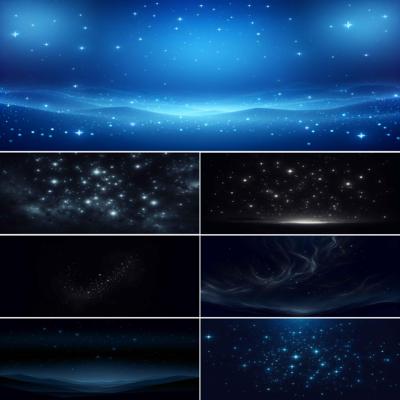 夜空星空装饰画缸外自粘贴画