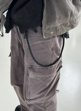 美式复古搭配pu皮日系男女配饰简约嘻哈街头裤链