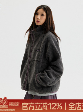 TIRED美式哈苏线羊羔毛外套秋冬慵懒风街头加厚休闲夹克保暖上衣