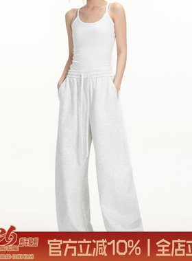 TIRED美式简约弯刀裤男女秋冬加绒宽松阔腿卫裤高级感运动休闲裤