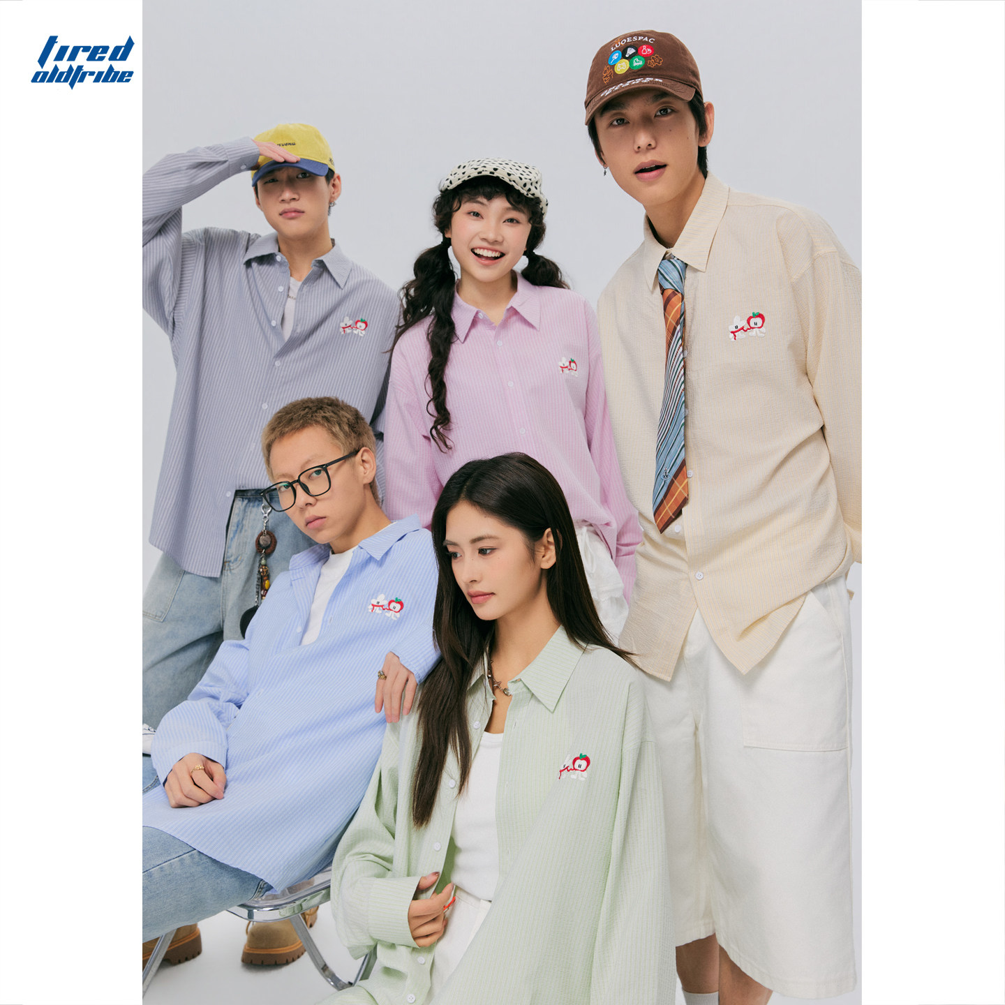 TIRED美式复古条纹休闲衬衫男女春季情侣宽松长袖衬衣百搭上衣潮,男装,衬衫,淘宝优惠券,粉丝福利购,淘宝优惠卷