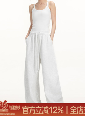 TIRED美式简约弯刀裤男女秋冬加绒宽松阔腿卫裤高级感运动休闲裤