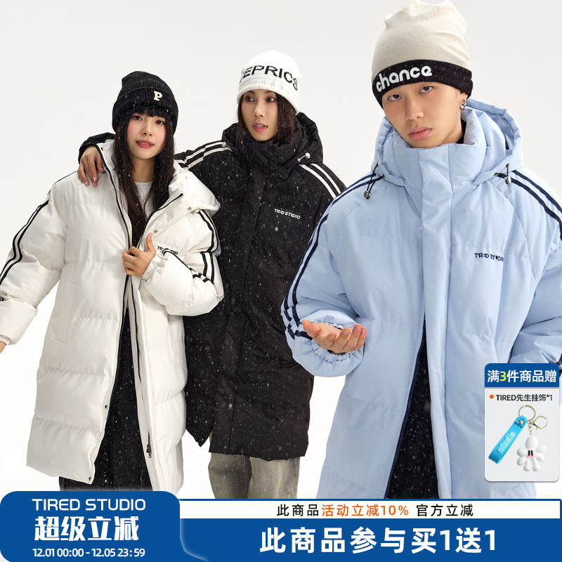 TIRED加厚冬季长款棉衣