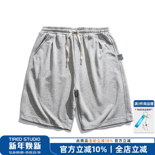 休闲沙滩裤 日系潮牌运动短裤 男宽松中裤 情侣纯棉五分裤 子男 男夏季