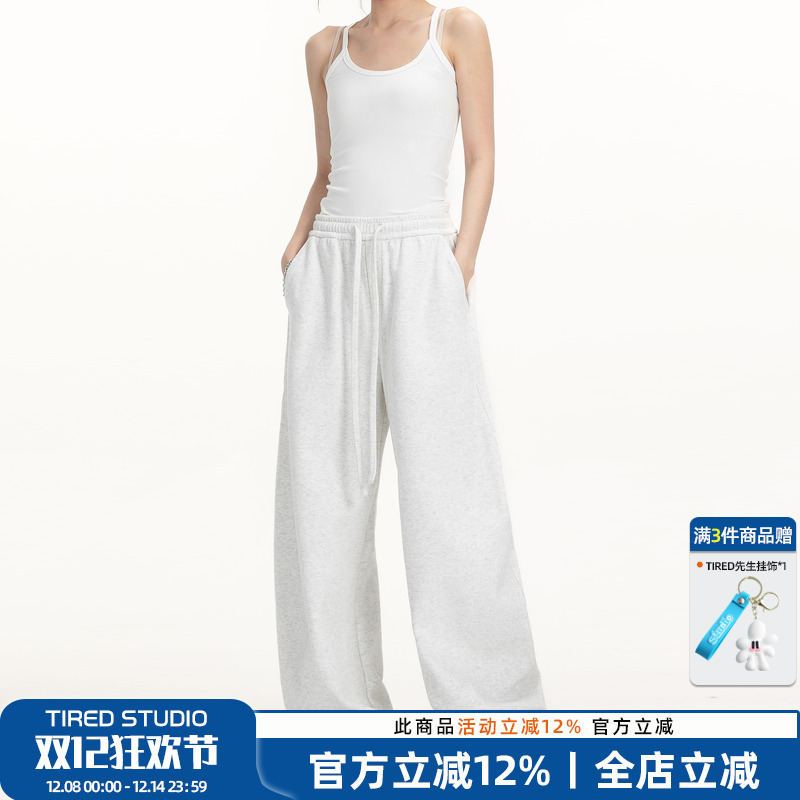 TIRED美式简约弯刀裤男女秋冬