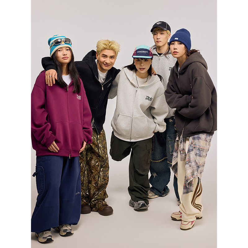 TIRED潮牌420g重磅开衫卫衣男连帽春秋季宽松情侣上衣运动外套潮,男装,卫衣,淘宝优惠券,粉丝福利购,淘宝优惠卷