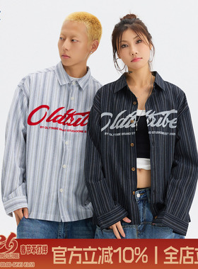 陈少熙同款 TIRED美式植绒棉麻大码长袖衬衫boxy宽松亚麻休闲衬衣