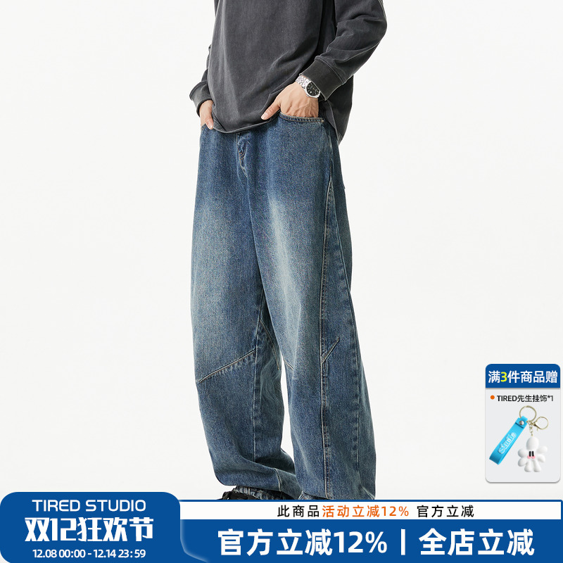 TIRED长裤宽松冬季牛仔裤