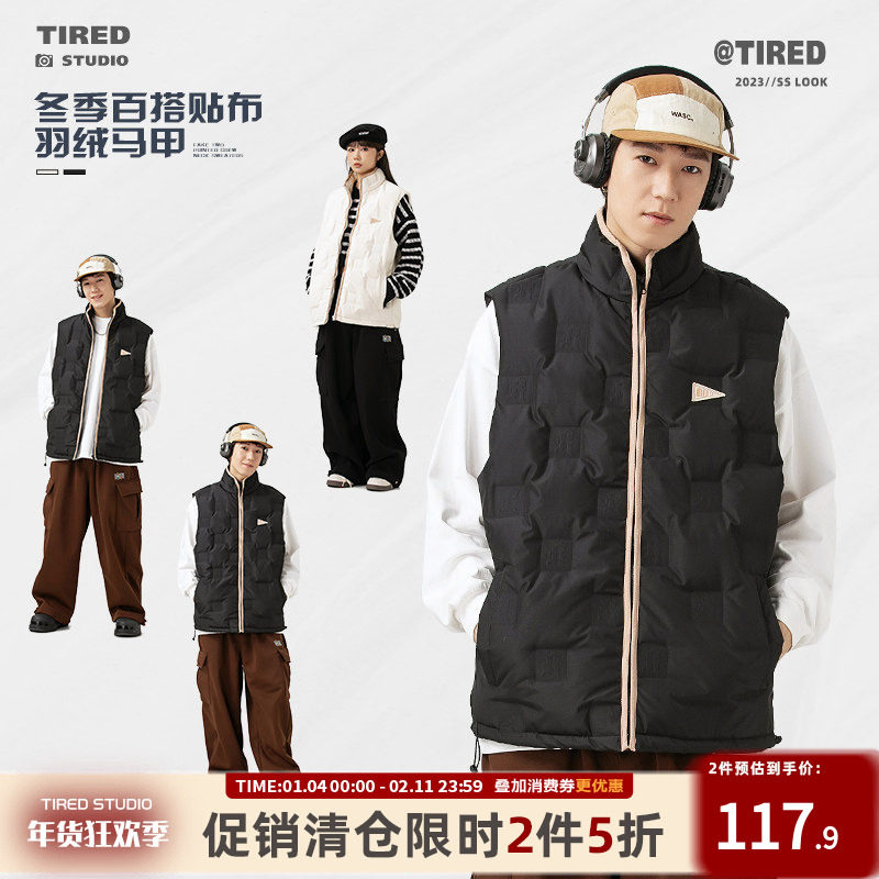 冬季美式潮流羽绒服马甲男青年通勤宽松保暖外套90白鸭绒休闲棉衣,男装,羽绒马甲,淘宝优惠券,粉丝福利购,淘宝优惠卷