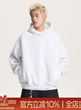 TIRED潮牌cleanfit短款连帽卫衣400g重磅宽松长袖套头衫休闲上衣