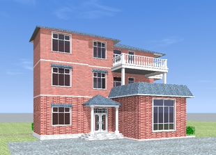 16x21.8三层不规则别墅建筑图纸自建房农村别墅施工图设计效果图