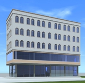 22.5x8.3 门面自建酒店宾馆建筑效果图全套施工图纸 五层临街欧式