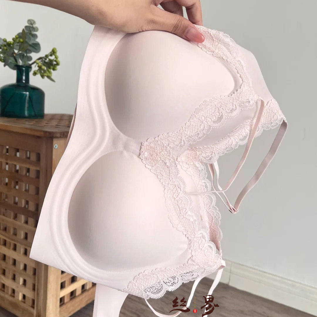 丝界蕾丝无痕内衣女小胸聚拢收副乳防下垂女士薄款背心文胸罩