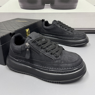 高帮鞋 秋冬季 男士 百搭潮鞋 大码 加肥加宽软底皮面运动休闲板鞋 男鞋