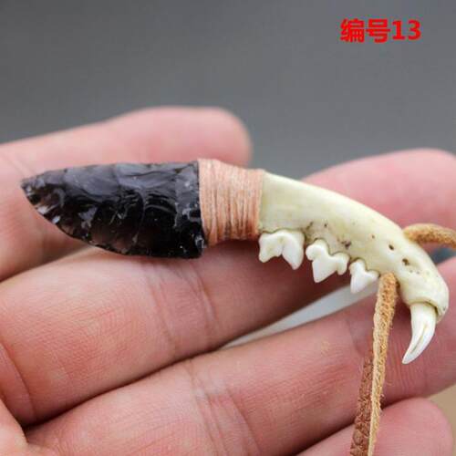 吊坠项链黑曜石手工打制流行车挂