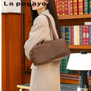 Lapagayo帕佳图2026新款真皮保龄球女包单肩斜挎国内专柜代购
