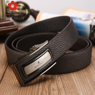带礼品装 腰带真皮自动扣皮带商务休闲裤 整张牛皮男士 梦特娇正品